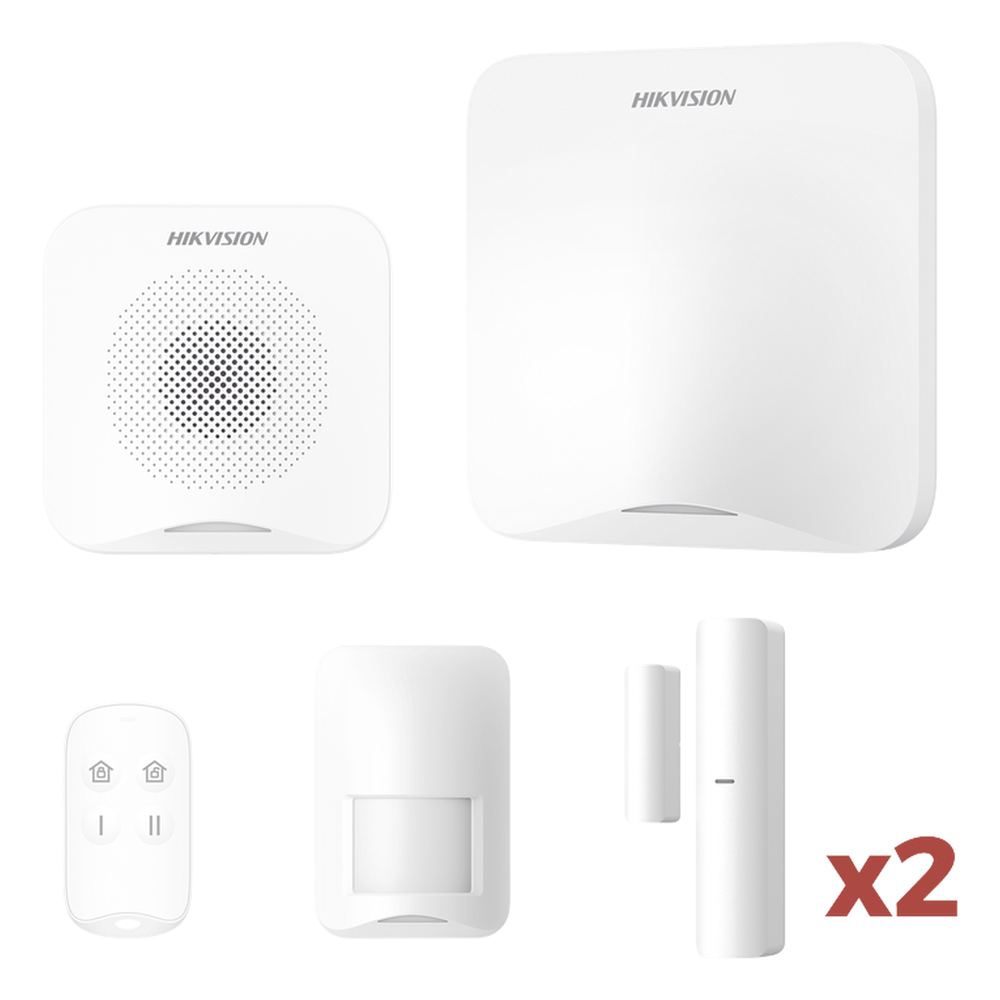 [AXHOME-KIT-WIFI] (AX HOME) KIT de Alarma AX HOME / Incluye: 1 Hub con batería de respaldo / 1 Llavero / 1 PIR / 2 Contactos Magnéticos / 1 Sirena / Wi-Fi / Compatible con Hik-Connect P2P y Hik-Partner PRO