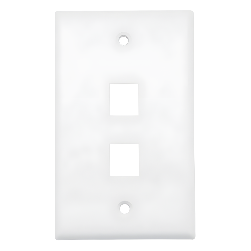 Placa de pared 2 puertos, ABS, blanco