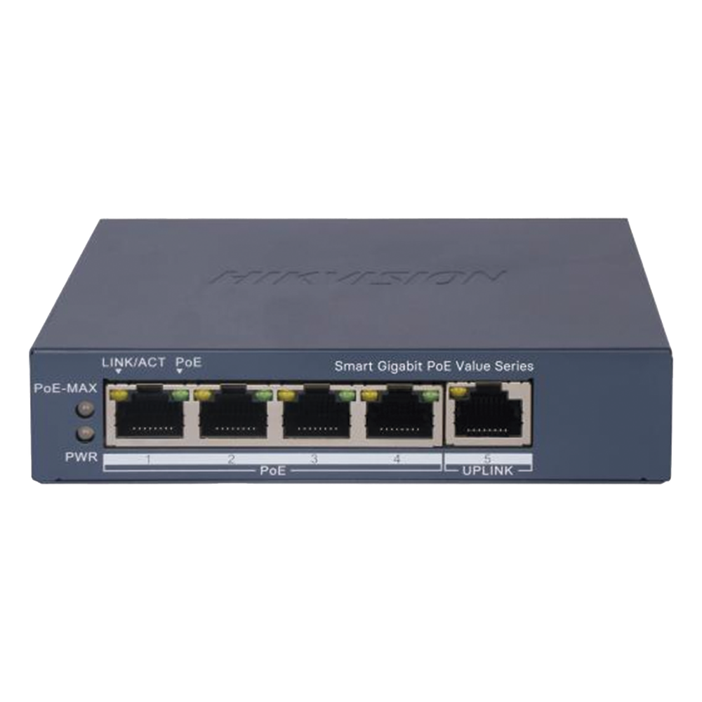 Switch 4 puertos, PoE+, Gigabit, 45 W
