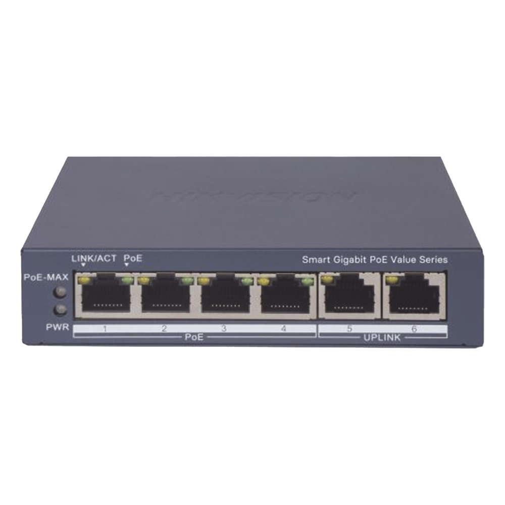 Switch administrable 4 puertos, PoE+, Gigabit, 45 W