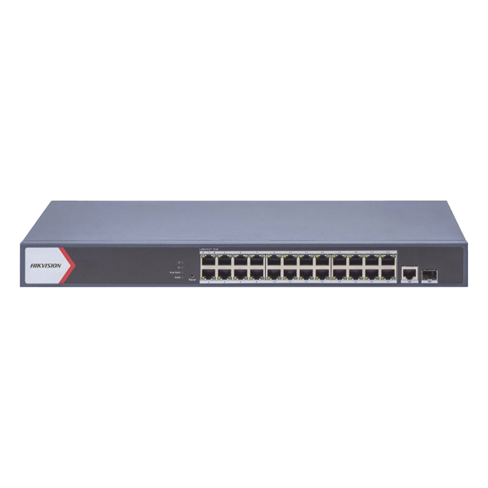 Switch administrable 24 puertos, PoE+, Gigabit, 1 puertos SFP, 230 W