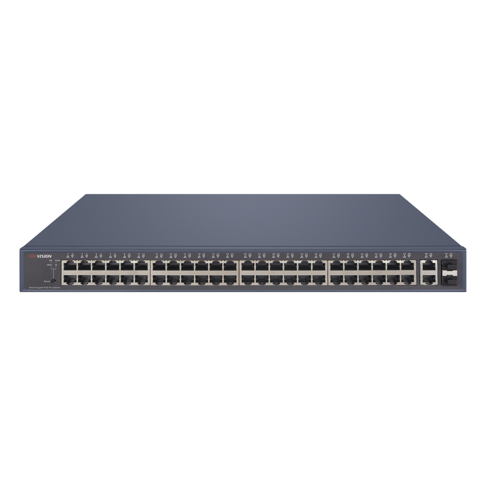 Switch administrable 48 puertos, PoE+, Gigabit, 2 puertos SFP, 470 W