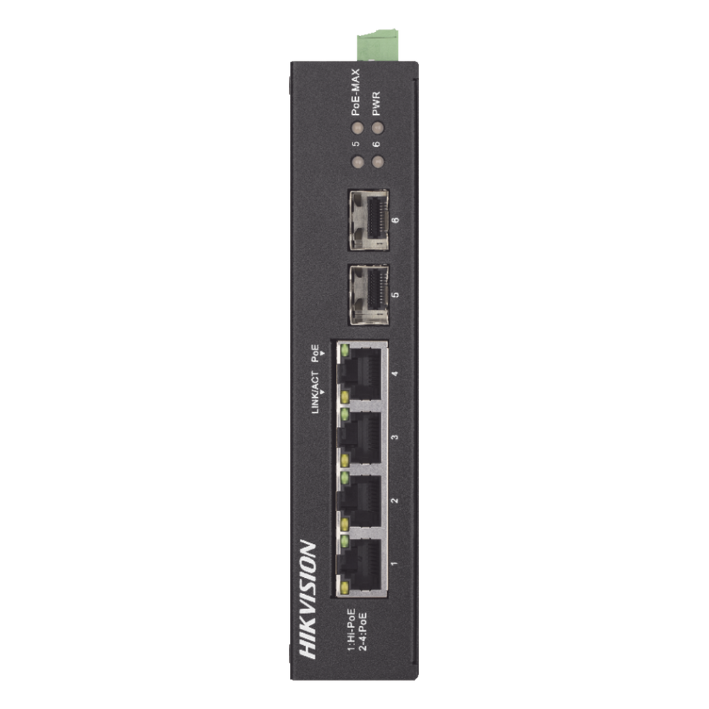 Switch industrial no administrable 3 puertos, PoE+, Gigabit, 2 puertos SFP, 30 W