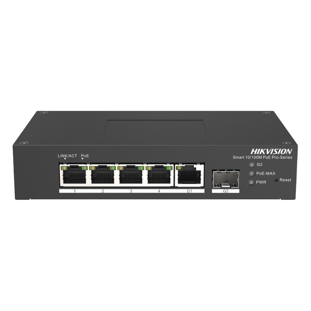 Switch industrial administrable 4 puertos, PoE+, Gigabit, 1 puertos SFP, 60 W