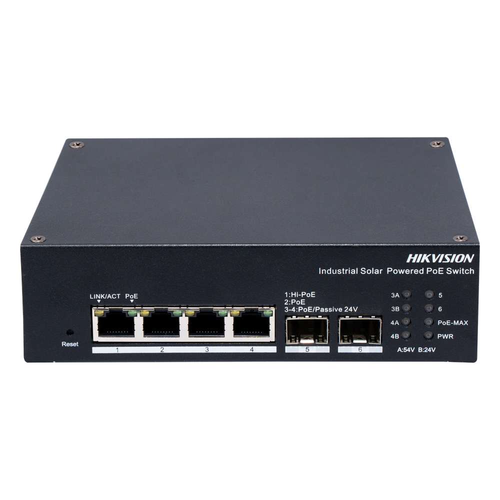 Switch industrial administrable 3 puertos, PoE+, Gigabit, 2 puertos SFP, 30 W