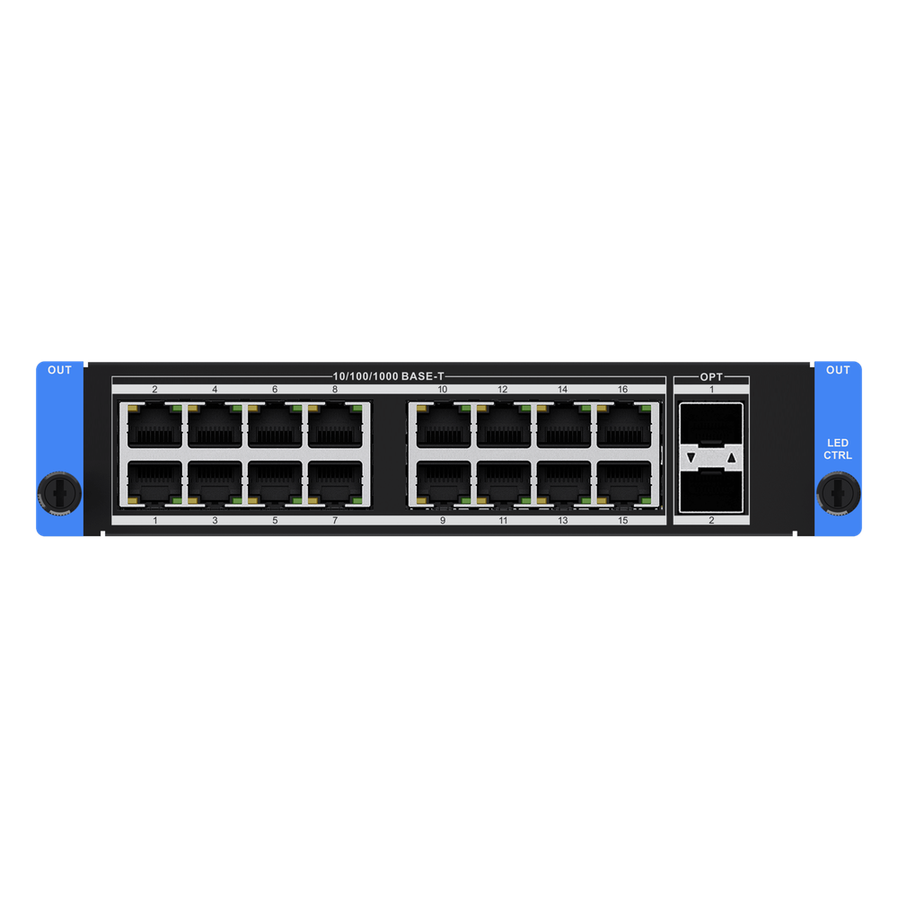 [DS-C66S-16NO/2FO] Tarjeta de Salida LED 16 Puertos Ethernet + 2 SFP+ 10G / 4K HDR10 / 10.4 MP / 16 Capas / Compatible Serie C66S