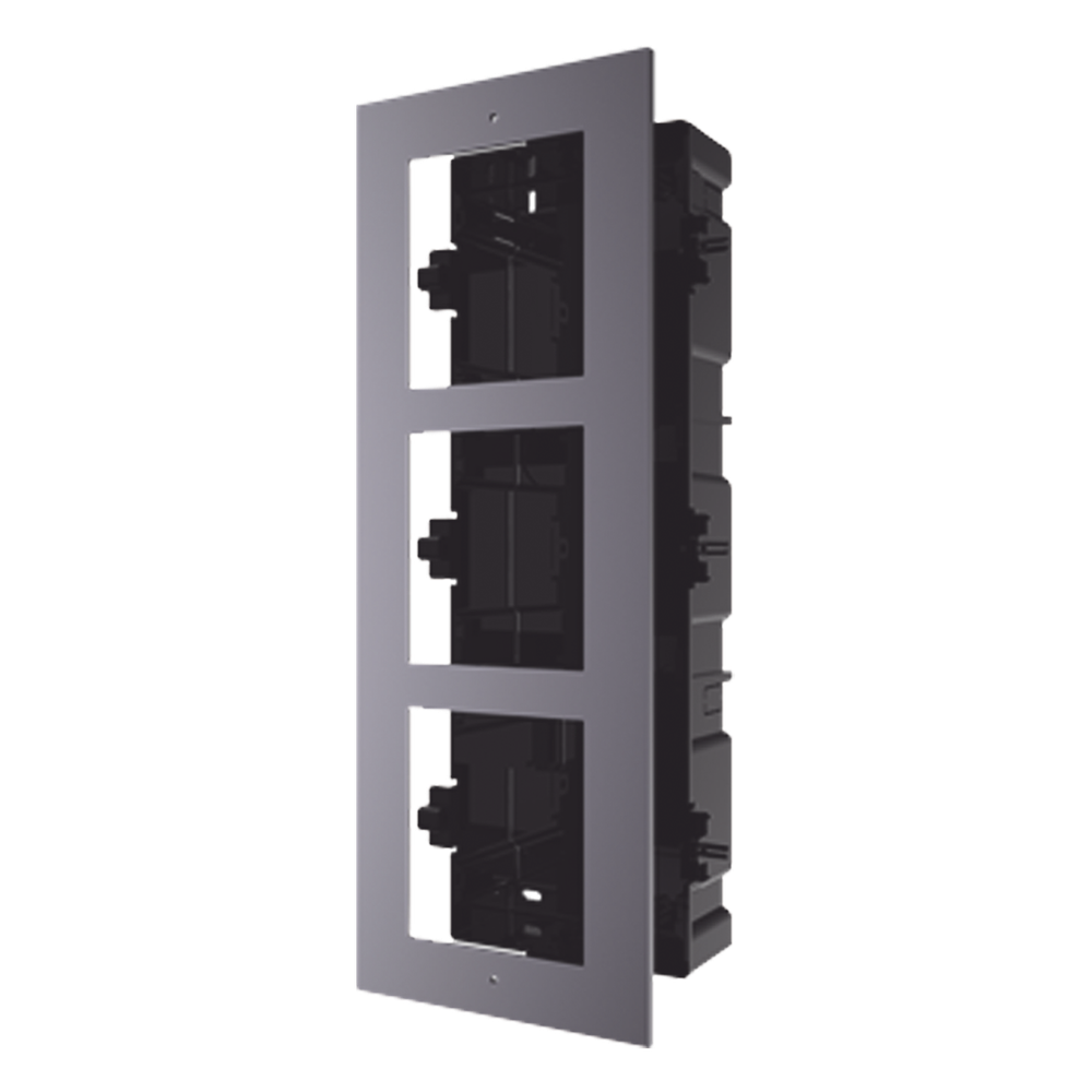 [DS-KD-ACF3] Base de 3 Espacios para EMPOTRAR Módulos de Videoporteros Hikvision