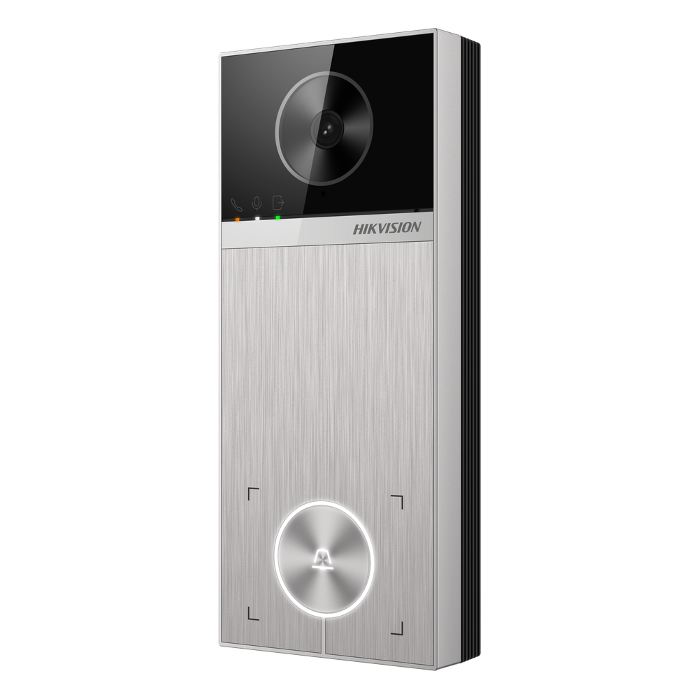 [DS-KV6114-ME1] Videoportero TalkVu / 4 Megapixel / Ángulo de Visión 150° / Control de 2 Cerraduras / Desbloqueo por Tarjeta, Hik-Connect y Estación Interior / IP65 / PoE IEEE802.3at / Compatibilidad ONVIF / H.265