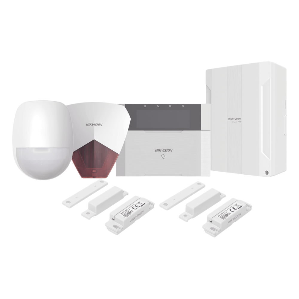 [DS-PHA64-LP/PACK(R)] KIT Panel de Alarma HYBRID PRO / 1 Panel Híbrido / 1 Teclado LCD / 1 PIR / 2 Contactos Magnéticos / 1 Sirena Roja