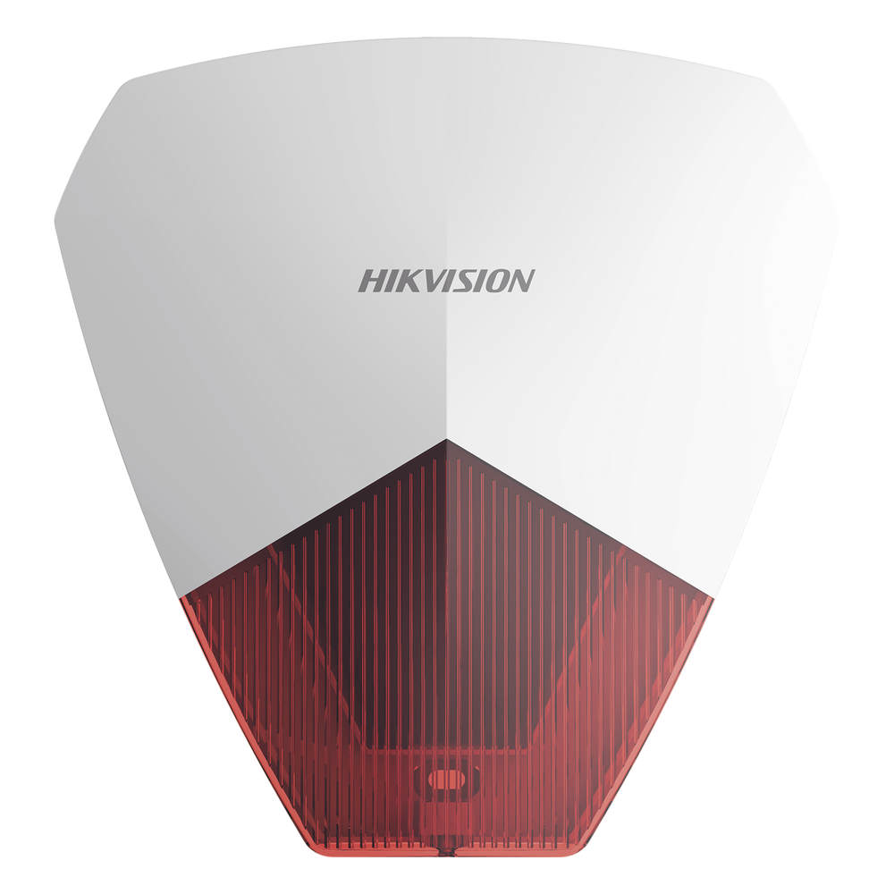[DS-PS1-R] Sirena Estrobo Cableada Hikvision DS-PS1-R / 105 dB / LED Rojo / IP54 / 12V CC / Compatible con Paneles de Alarma