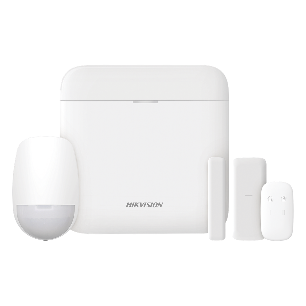 [DS-PWA48-KS-SLIM] (AX PRO) KIT de Alarma AX PRO con GSM (3G / 4G) / Incluye: 1 Hub con bateria de respaldo / 1 Sensor PIR / 1 Contacto Magnético Slim / 1 Control Remoto / Wi-Fi / Compatible con Hik-Connect P2P