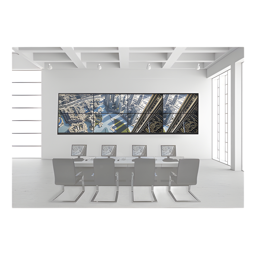 Kit Videowall 4x2 / Incluye 8 Pantallas de 55" / Decoder / Base de Pared