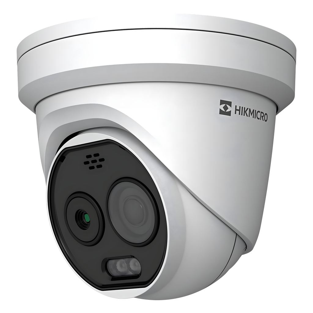 [HM-TD1218-2/G0/T1A] (HIKMICRO) Turret IP Bi-Espectral / Térmica (160 X 120 / 1.8 mm) + Óptica (5 MP / 2 mm ) / Rango: -20°C a 150°con 8°C Tolerancia / VCA 3.0 (Vehiculo 60 Mts / Humano 20 Mts) / Detección de Fuego y Humo / IP67 / Dual Light