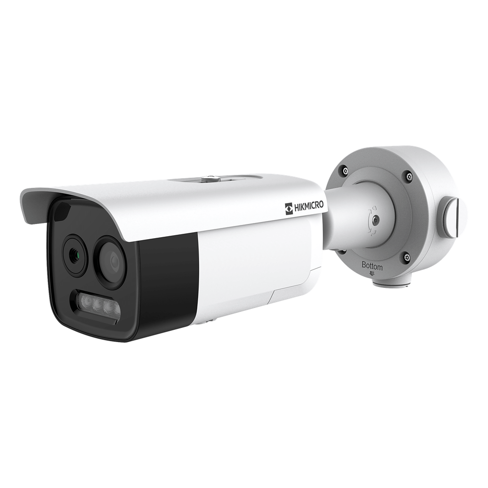 [HM-TD2628T-3/G1/T3A] (HIKMICRO) Cámara Bala IP Bi-Espectral / Térmica (256 X 192 / 3.6 mm) + Óptica (5 MP / 4.3 mm) / IA GUANLAN / Rango: -20°C a 650°con 2°C Tolerancia / Detección de Fuego y Humo / Alarma Visual y Audible / Dual Light