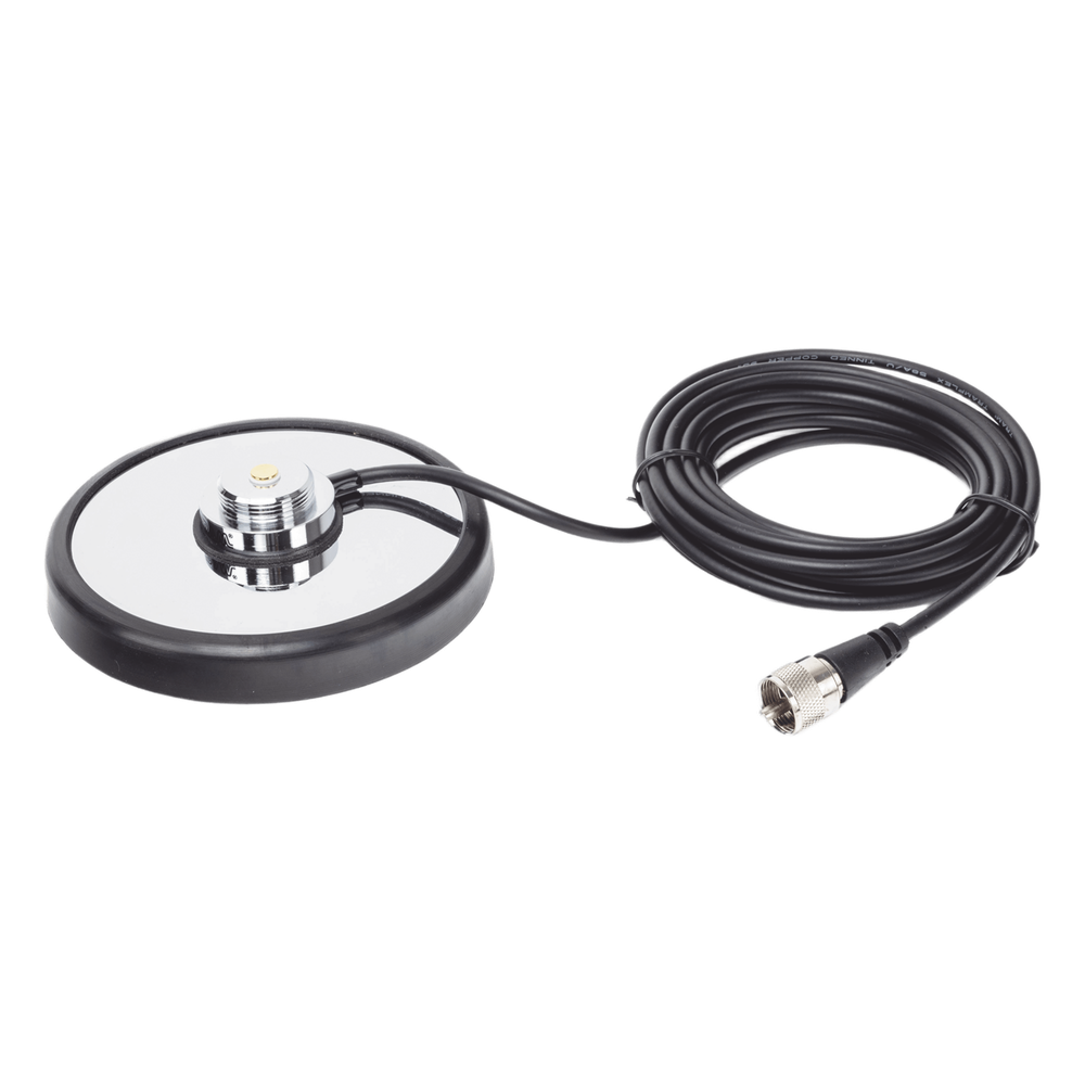 montaje magnético para antenas de 3 / 4" (Nmo), 5 m de cable RG-58A / U, conector UHF (PL-259) macho, diámetro de 5"
