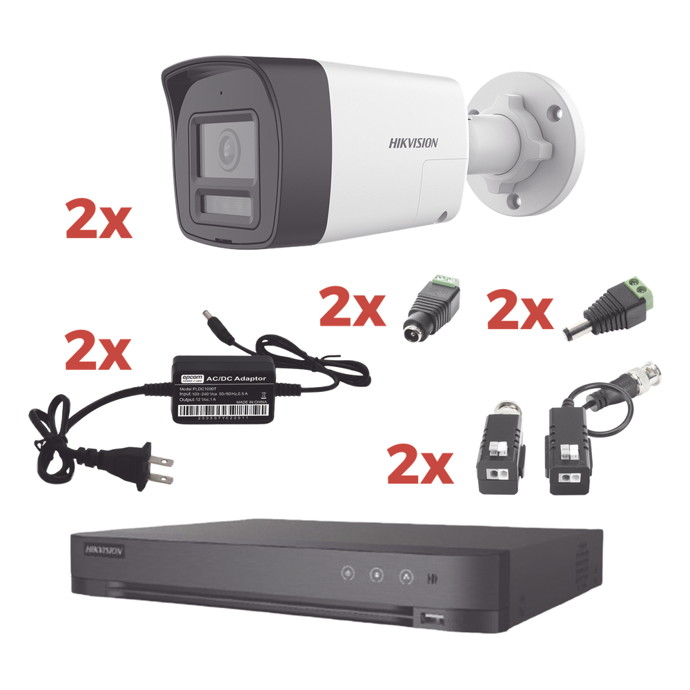Kit de videovigilancia bala 2 Cámaras, TurboHD, 1080p, audio bidireccional