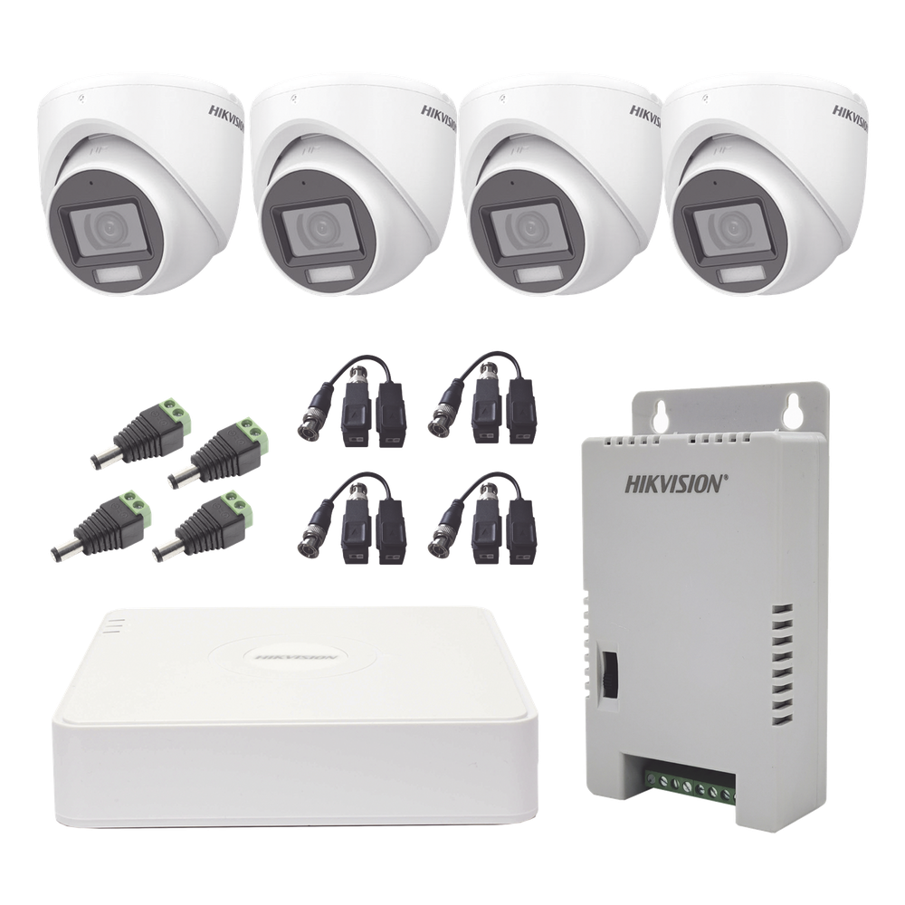 Kit de videovigilancia 4 Cámaras, TurboHD, 1080p, con micrófono