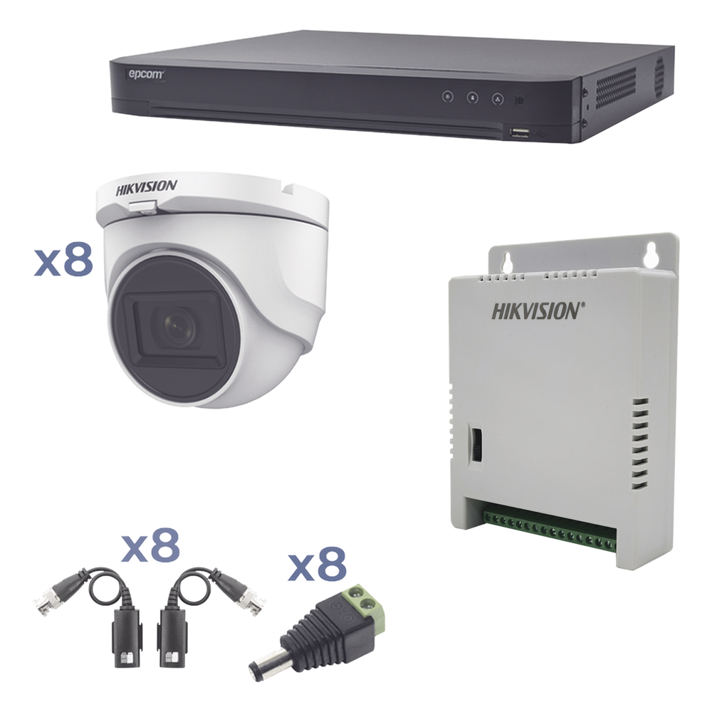 [KH1080P8DW] Kit de videovigilancia turret 8 Cámaras, TurboHD, 1080p