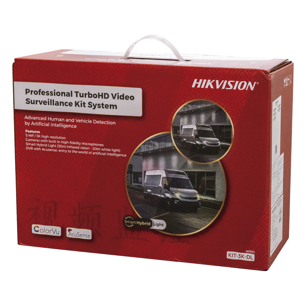 [KIT-3K-DL] [Dual Light] Kit TurboHD 3K (5 Megapixel) / DVR 4 Canales / 4 Cámaras Bala para Exterior y Metal / Micrófono Integrado / Accesorios de Interconexión / Fuente de Poder