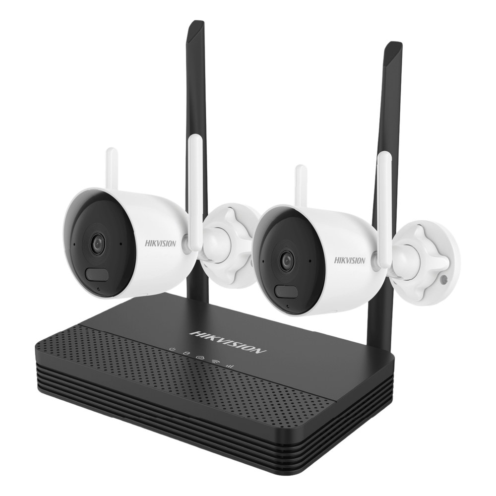 [NKS424WBH] Kit IP Inalámbrico 4 Megapixel / NVS 4 Canales / 2 Cámaras Bala para Exterior con Lente 2.8 mm y Dual Light (30 mts IR + 30 mts Luz Blanca) / Audio Bidireccional (Micrófono y Bocina) / Soporta Micro SD de 512 GB