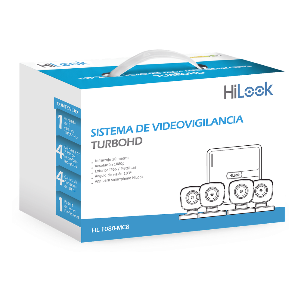 [HL-1080-MC8] Kit de videovigilancia bala 4 Cámaras, TurboHD, 1080p
