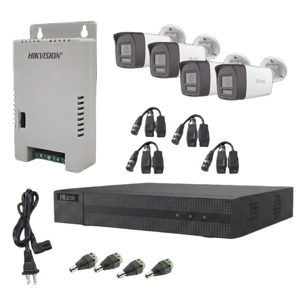 Kit de videovigilancia bala 4 Cámaras, TurboHD, 1080p, audio bidireccional