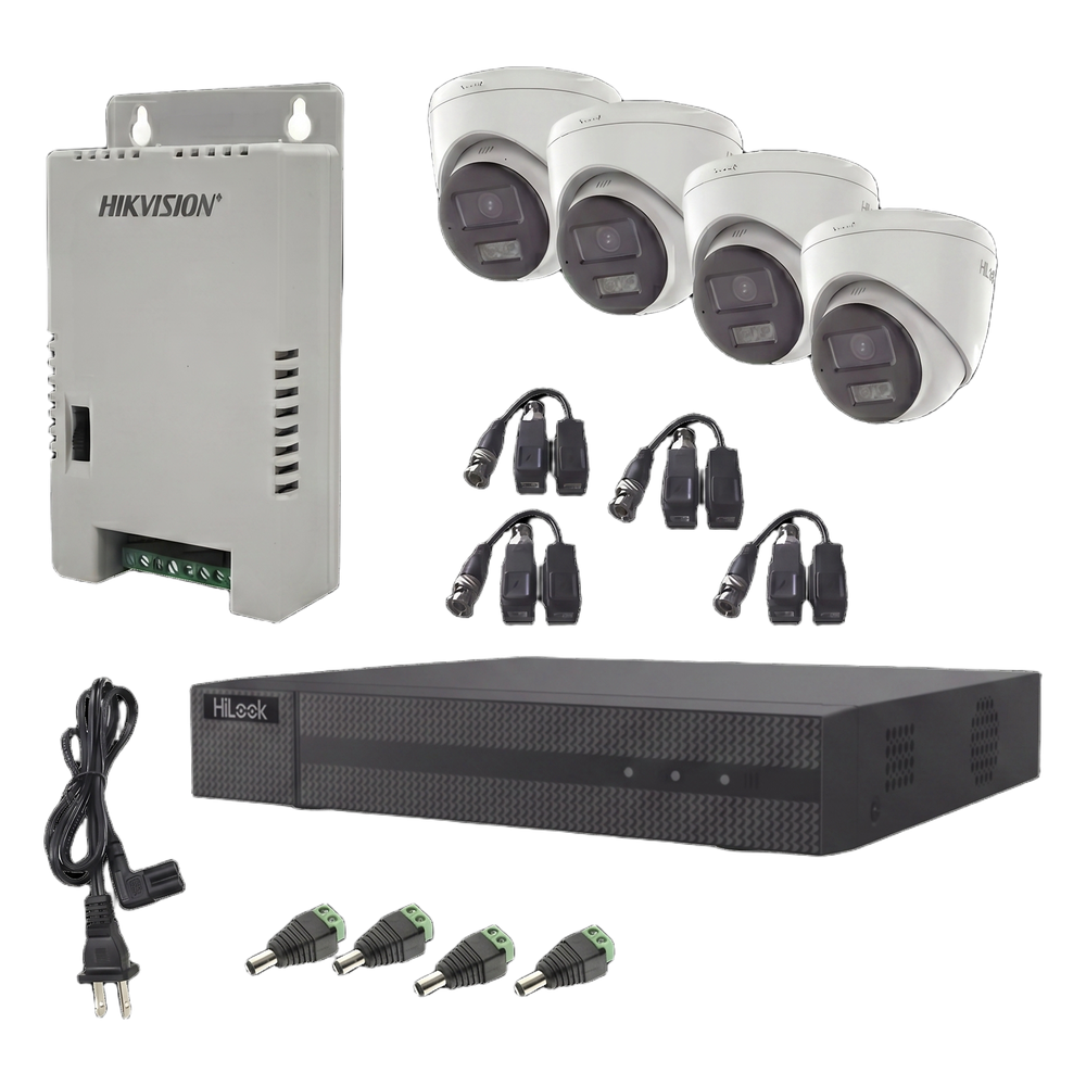 Kit de videovigilancia turret 4 Cámaras, TurboHD, 1080p, audio bidireccional