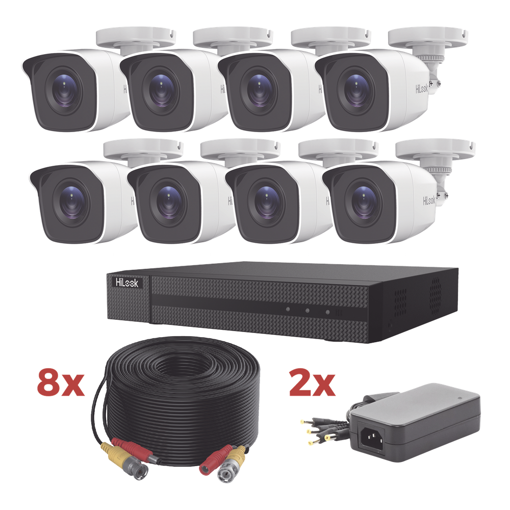 Kit de videovigilancia bala 8 Cámaras, TurboHD, 1080p