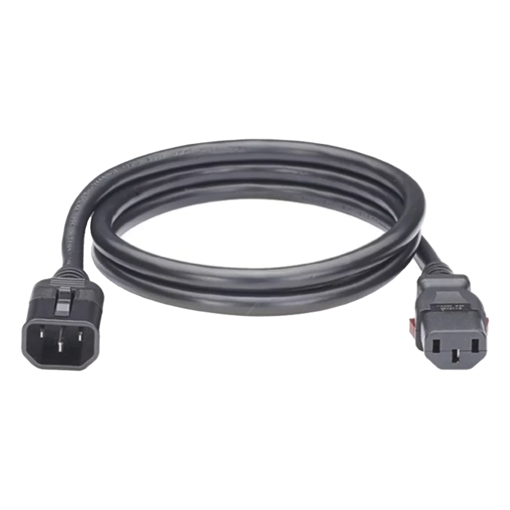 [EP1314048X125] Cable de Alimentación Eléctrica Con Bloqueo de Seguridad, de IEC C14 a IEC C13, 1.2 Metros de Largo, Color Negro, 1 Pieza