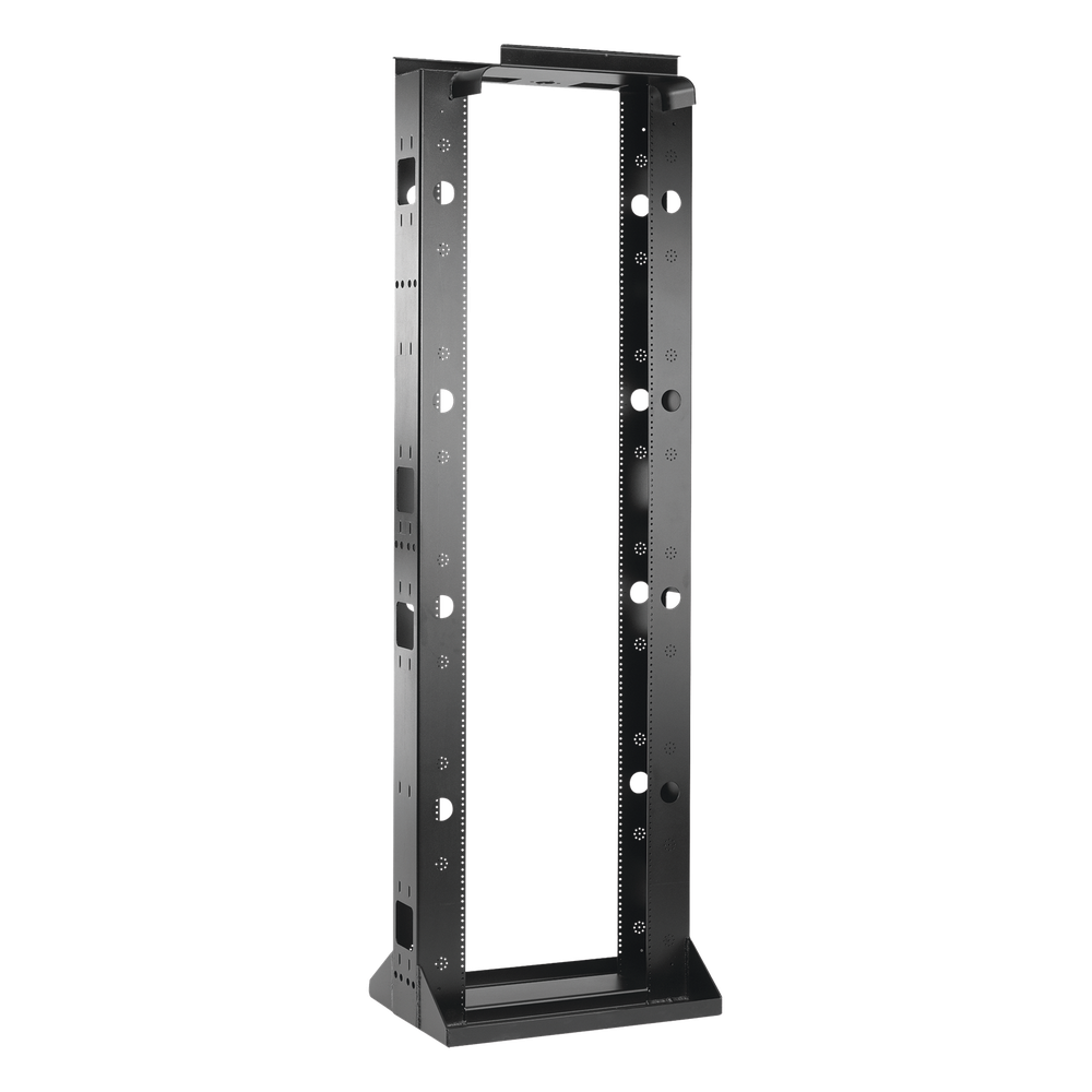 [ESDR19FM45U] Rack Abierto Sísmico de 2 Postes Estándar de 19 in / 45U / 2.19 m (7.2 ft) de Altura / Capacidad 2,500 lb (1,134 kg) / Acero Calibre 10 (3.4 mm) / Certificación NEBS Zona 4 y OSHPD / Negro RAL 9005