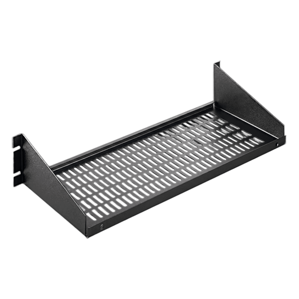 Charola de rack 2 UR, 19", 482x381x95 mm, negro