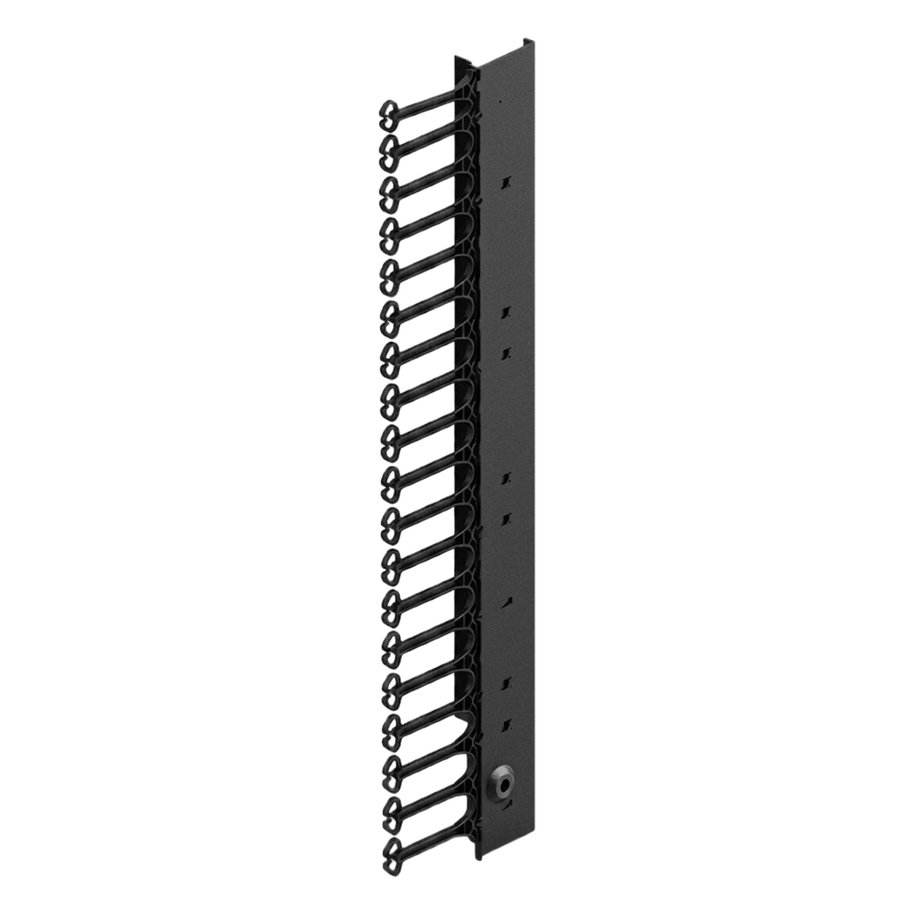Organizador de cables vertical 45 UR, 79", 95x208 mm, negro
