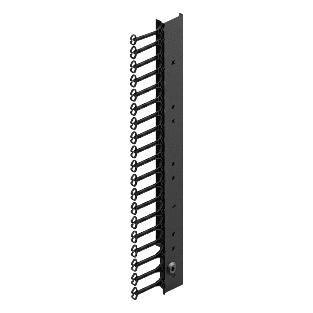 Organizador de cables vertical 48 UR, 95x208 mm, negro