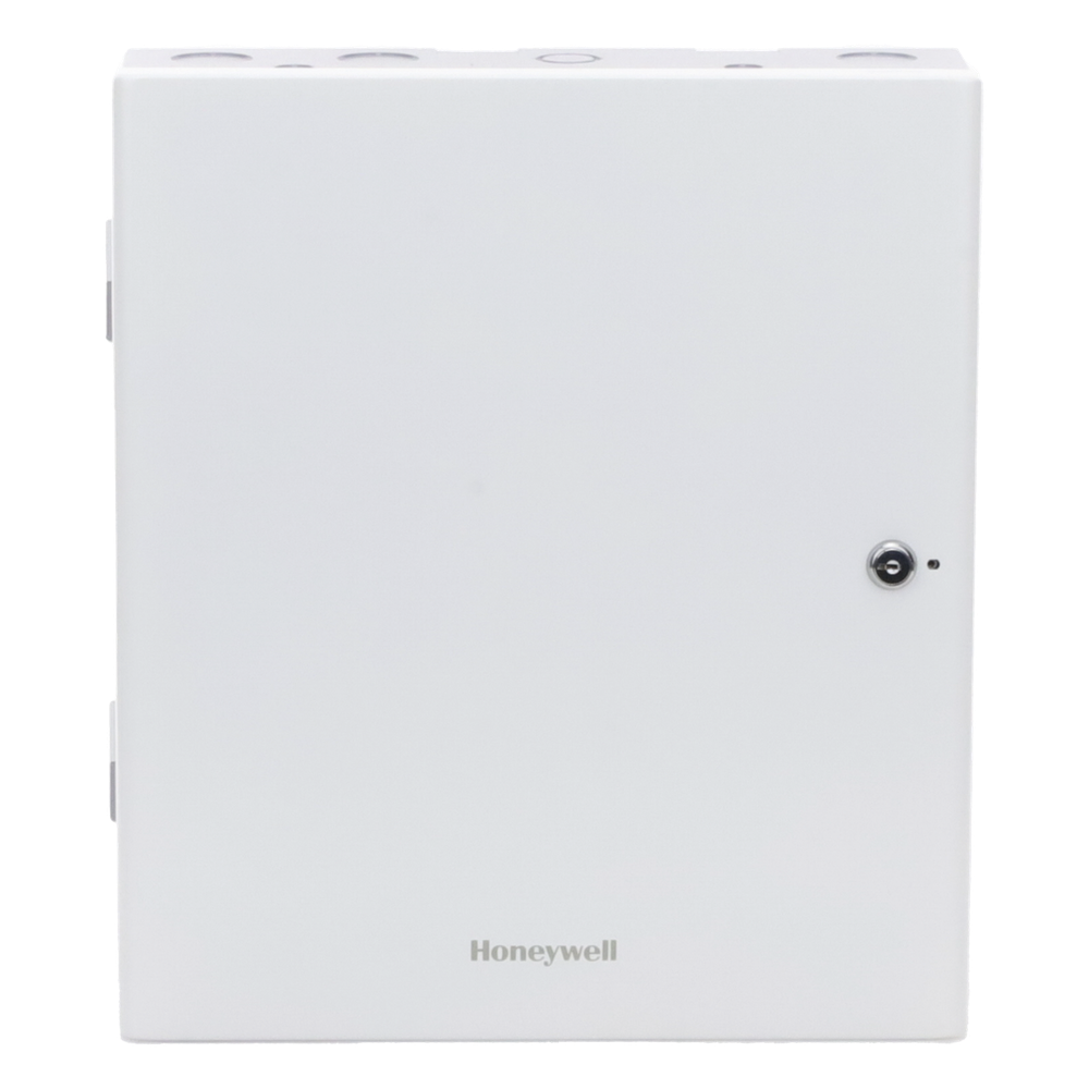 Controlador de acceso IP para 4 puertas con caja metálica, fuente de alimentación y batería incluidas, compatible OSDP v2 y Wiegand