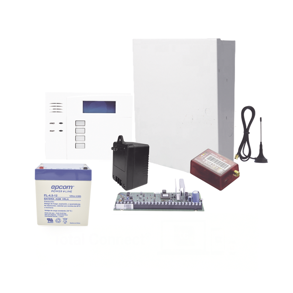 [VISTA48/6150TB4G] Kit de panel de alarma de intrusión de 8 zonas cableadas y hasta 40 inalámbricas, con teclado, comunicador celular 4G LTE-M y batería