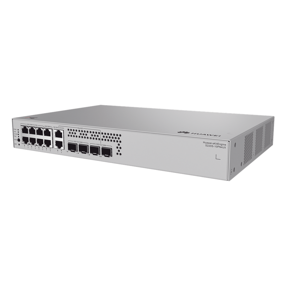 Switch administrable 6 puertos, PoE+, Gigabit, capa 2, 2 puertos SFP