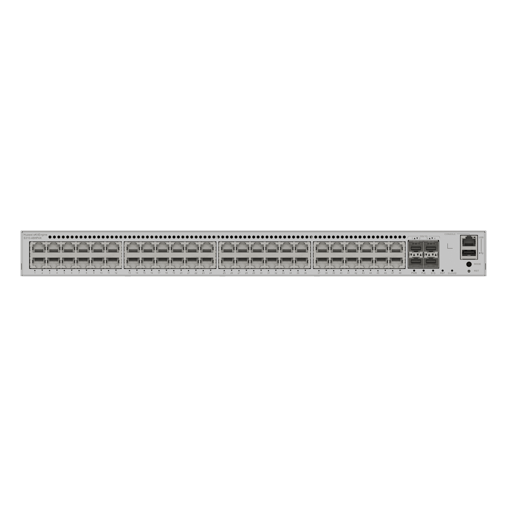 Switch administrable 48 puertos, PoE+, Gigabit, capa 3, 4 SFP+
