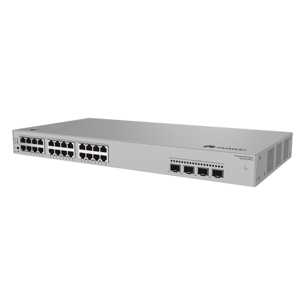 Switch de Acceso Gigabit Administrable PoE Capa 2+ / 24 puertos 10 / 100 / 1000 Mbps (PoE) / 4 Puertos 2.5GE SFP Uplink / ERPS / Rutas Estáticas / PoE Perpetuo / 400 W / Administración Nube Gratis