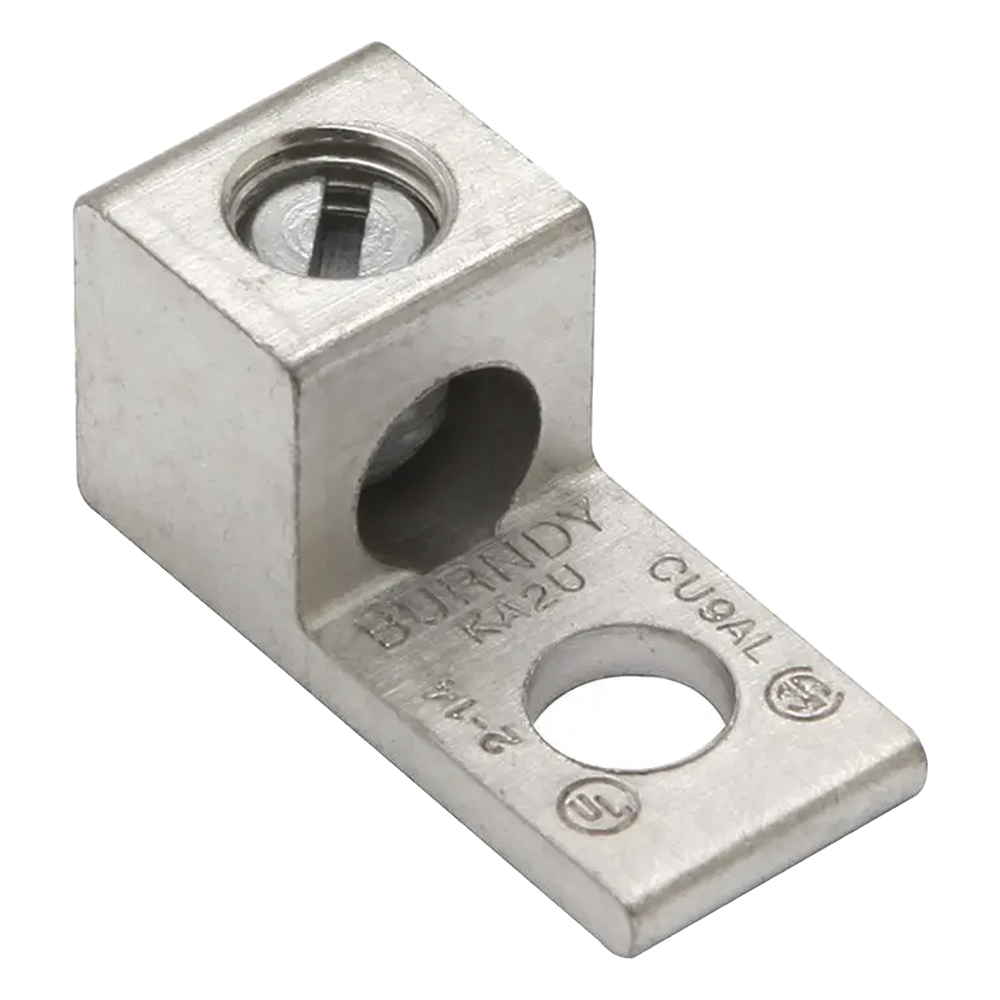Terminal Universal de Aluminio / 1 Orificio para Calibre 14- 6 AWG / Perno de 1 / 4" / AL-CU Estañado