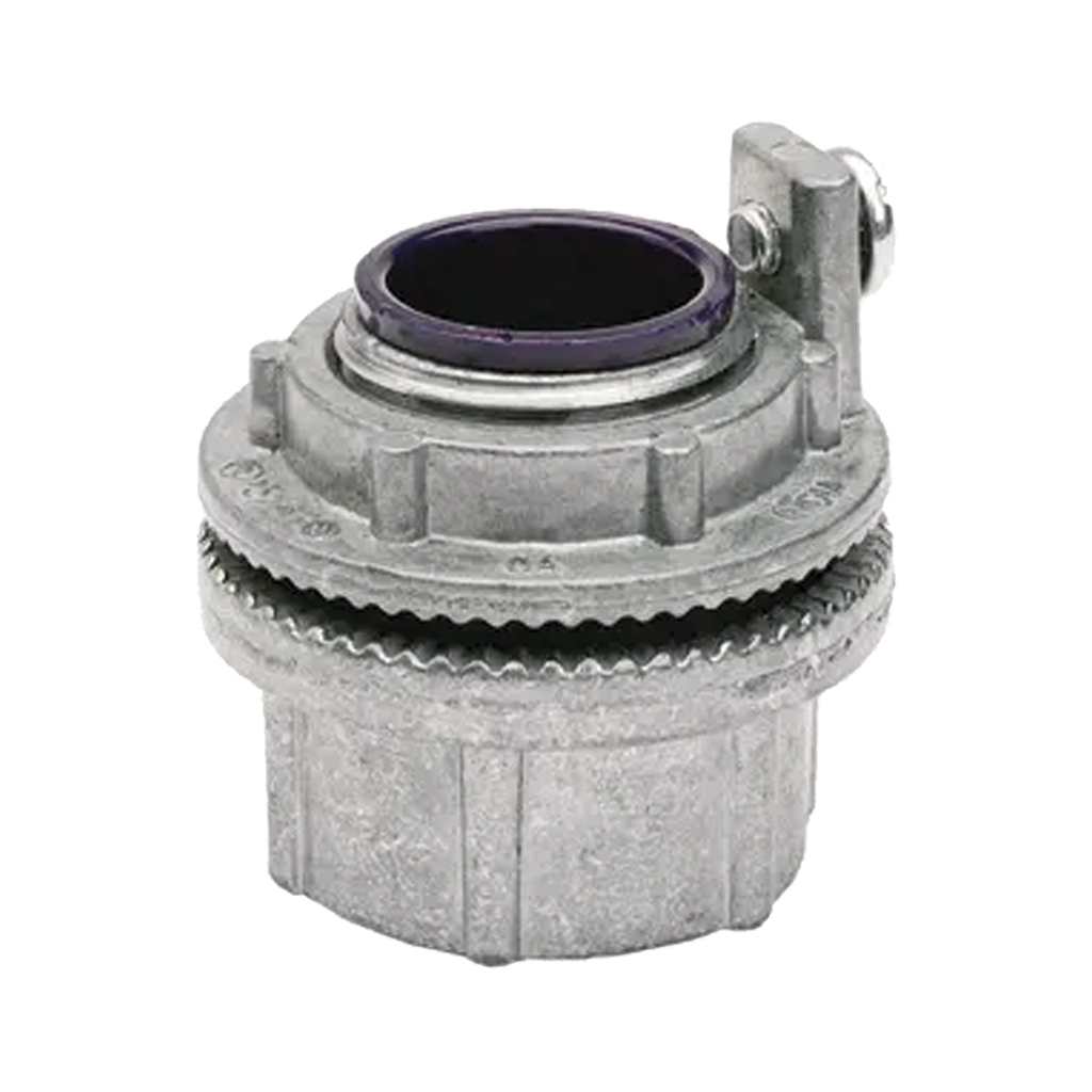 Conector Myers de Aluminio de 1 1/2" con tornillo de puesta