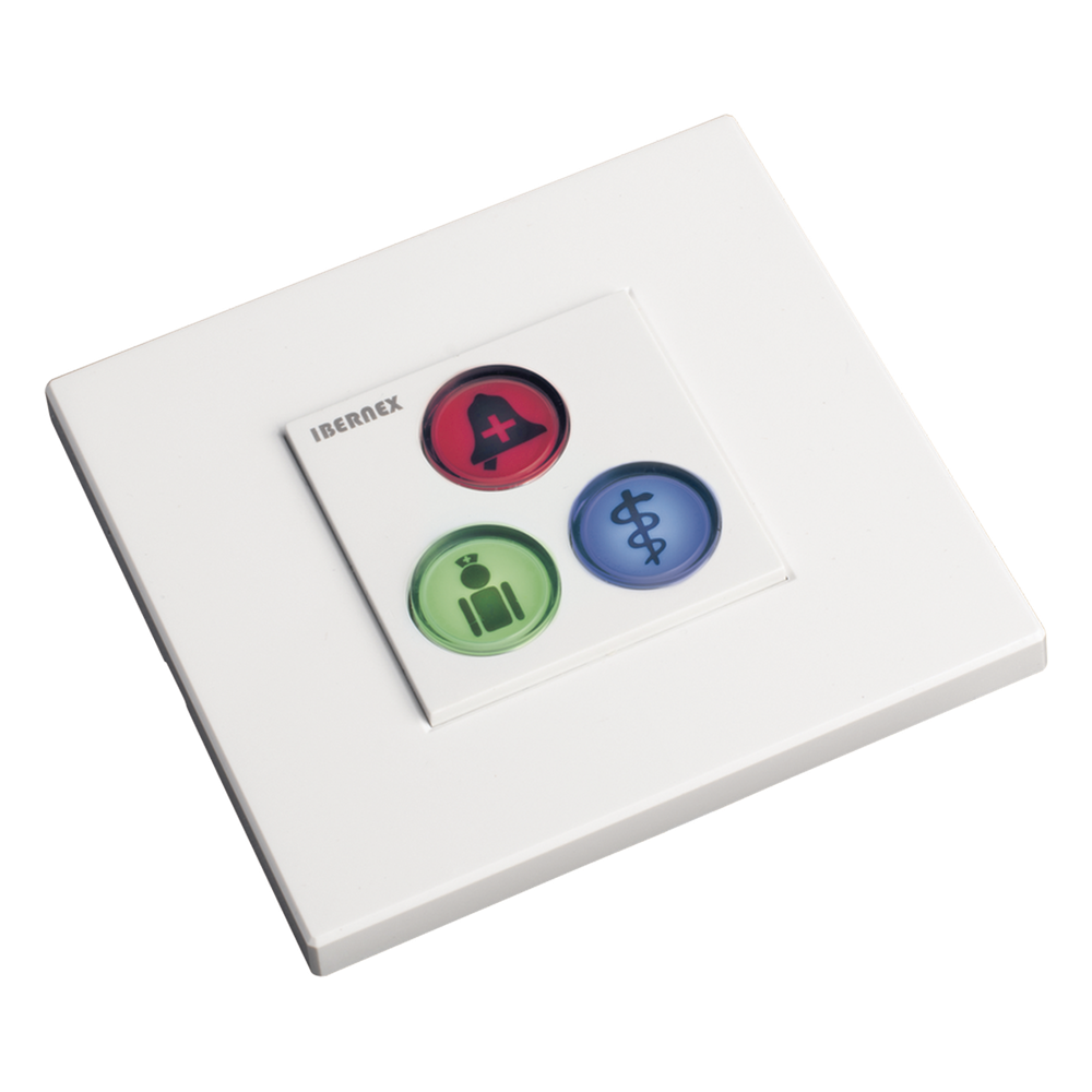 Modulo de 3 Botones iluminados para habitación de Hospital azul