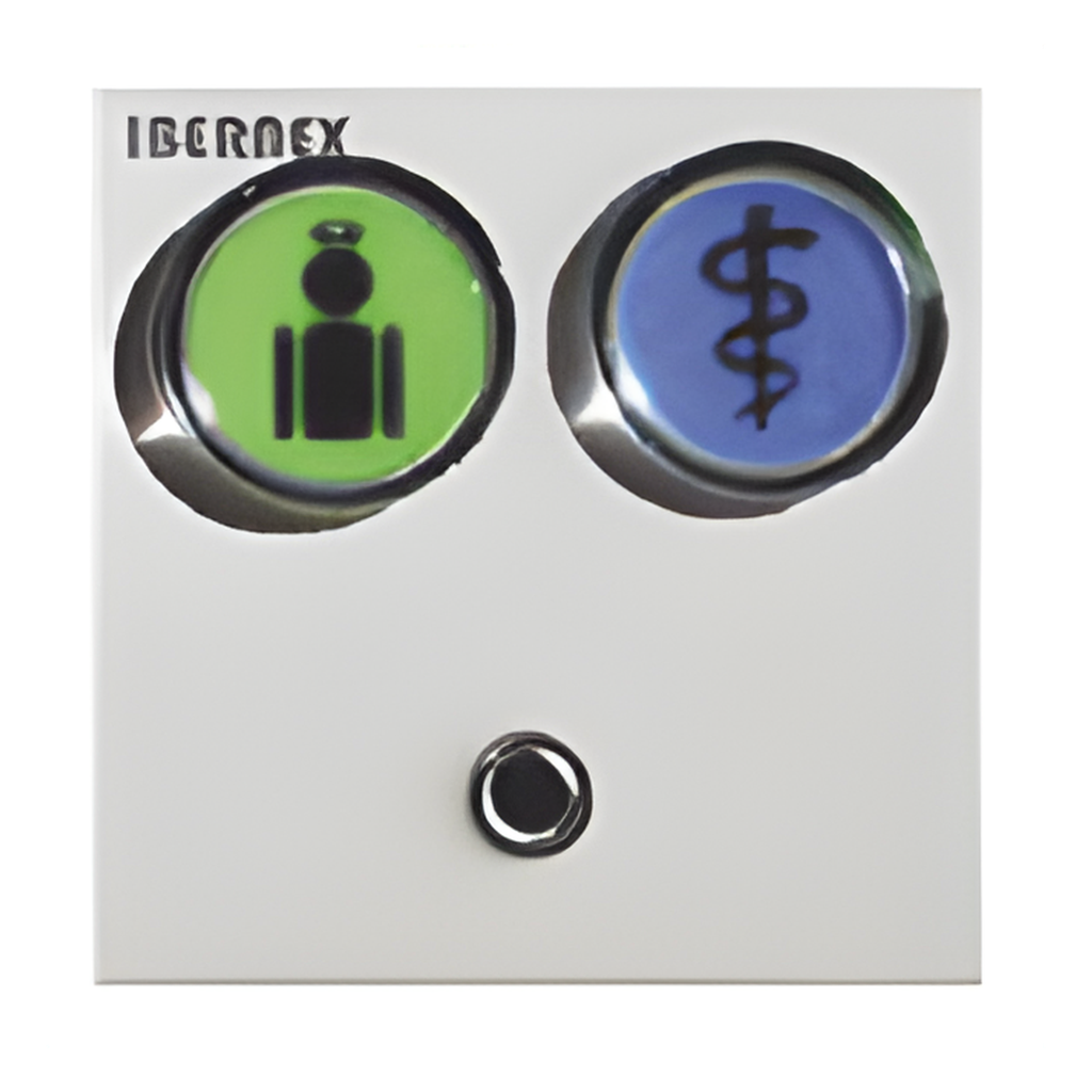 Modulo de 2 botones iluminados (verde y azul) con jack