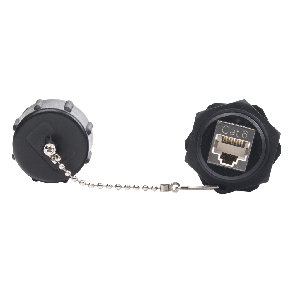 [LP-C6WP-CP] Acoplador Industrial RJ45-RJ45 Categoría 6 Blindado IP67 (Waterproof)