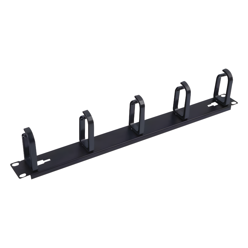 Organizador de cables 1U, 19", negro