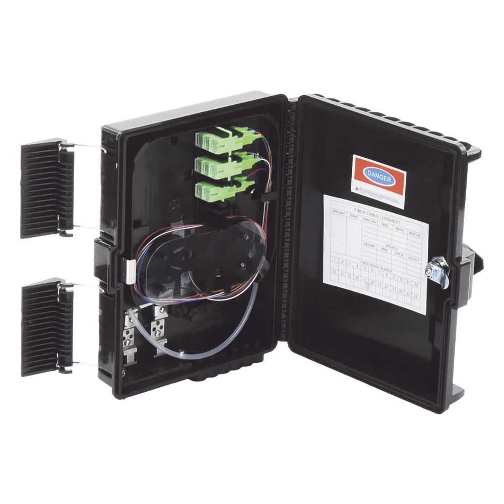 [LP-FAT08] Cierre de Empalme para 24 Fusiones de Fibra Óptica, Interior / Exterior, con 8 Acopladores SC / APC y Splitter 1x8 SC / APC Incluido, IP65