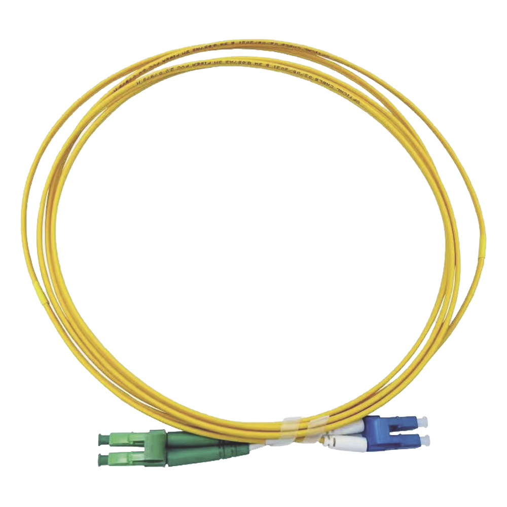 [LP-FO-LCU-LCA-03] Jumper de fibra óptica monomodo, LC/UPC-LC/APC, dúplex, 3 m, amarillo