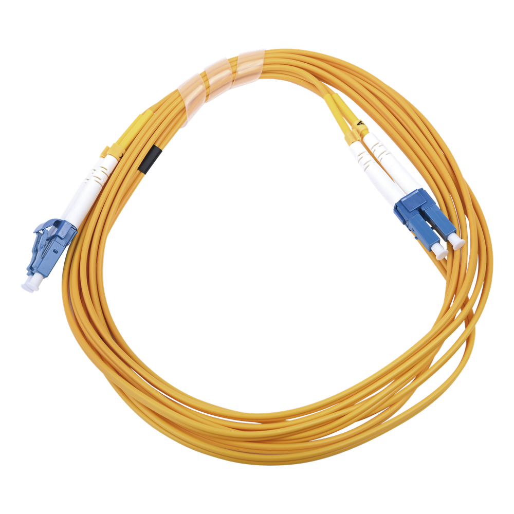 Jumper de Fibra Óptica Monomodo 9 / 125 LC / UPC-LC / UPC, PVC, 2.0 mm, Dúplex, Amarillo, 3 Metros (9.84 Pies)
