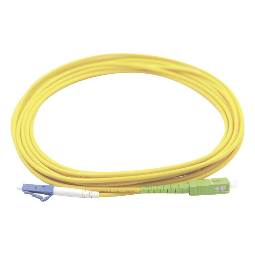 [LP-FO-LCU-SCA-03] Jumper de fibra óptica monomodo, LC/UPC-SC/APC, simplex, 3 m, amarillo