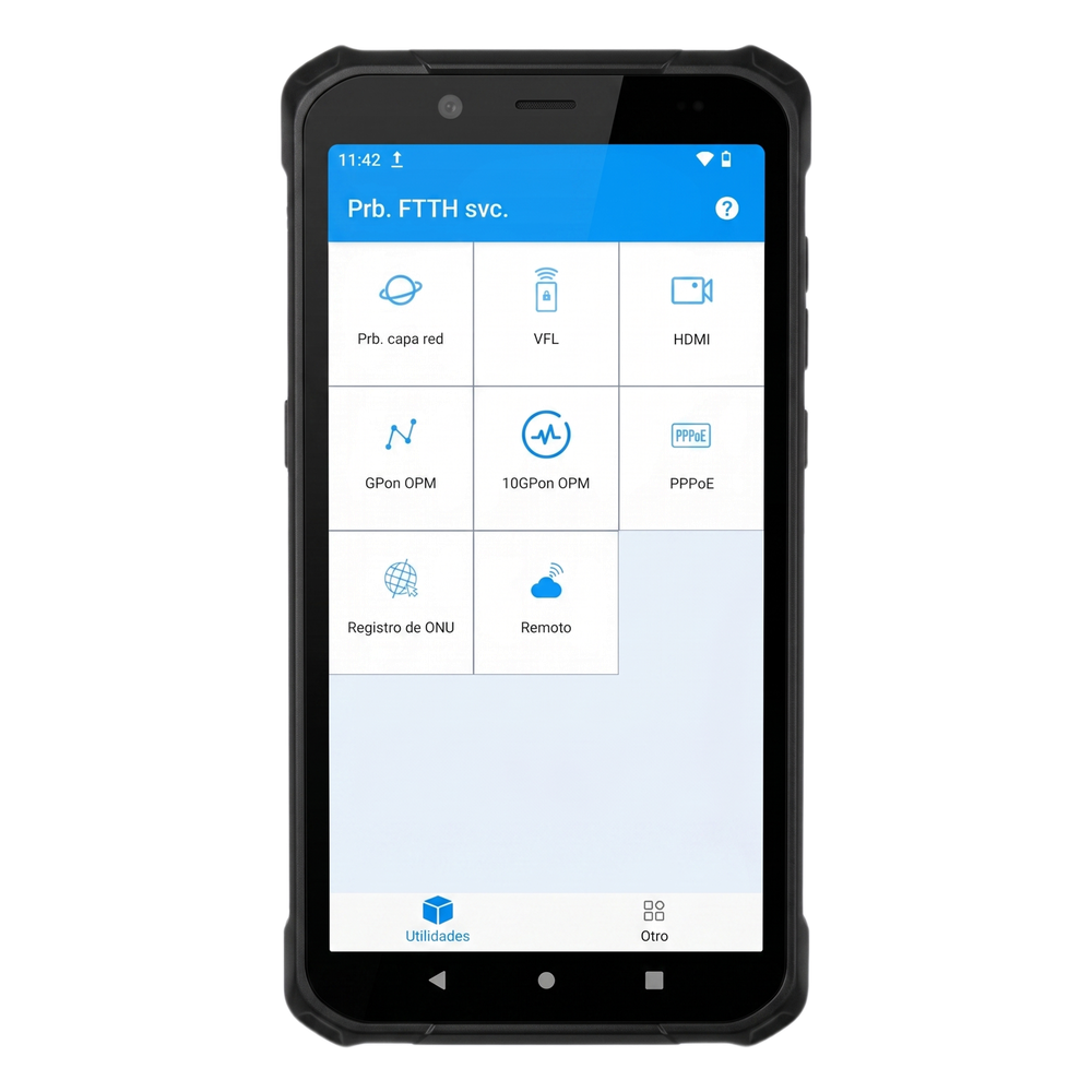 PDA Profesional Todo-en-Uno para Redes de Fibra Óptica 2 puertos