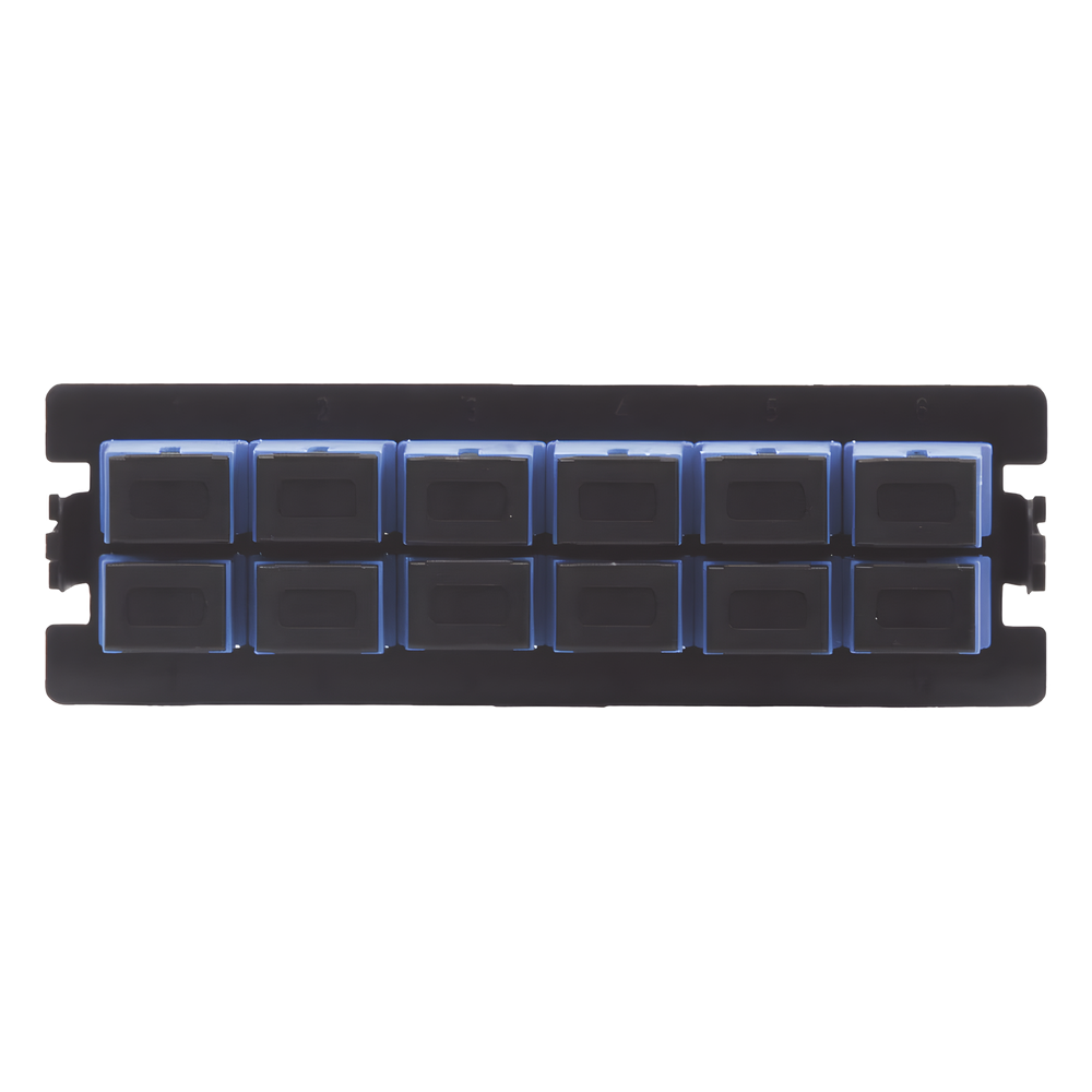 [LP-FO-S12-SM] Placa Acopladora para Distribuidor de Fibra Óptica LP-ODF-8024, Incluye 12 Acopladores SC Simplex para Fibra Monomodo (12 Fibras)